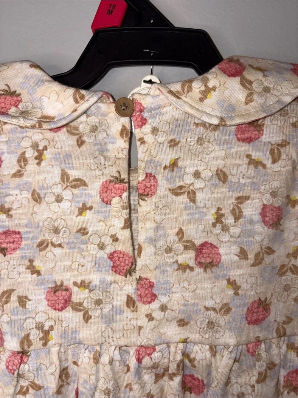 modern moments Floral Smocked Baby One-Piece Bodysuit - Pink & Cream 18 months